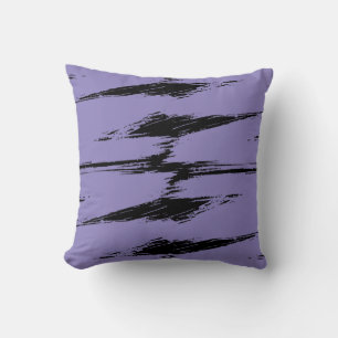 Coussin Peinture à brosse noire et lavande