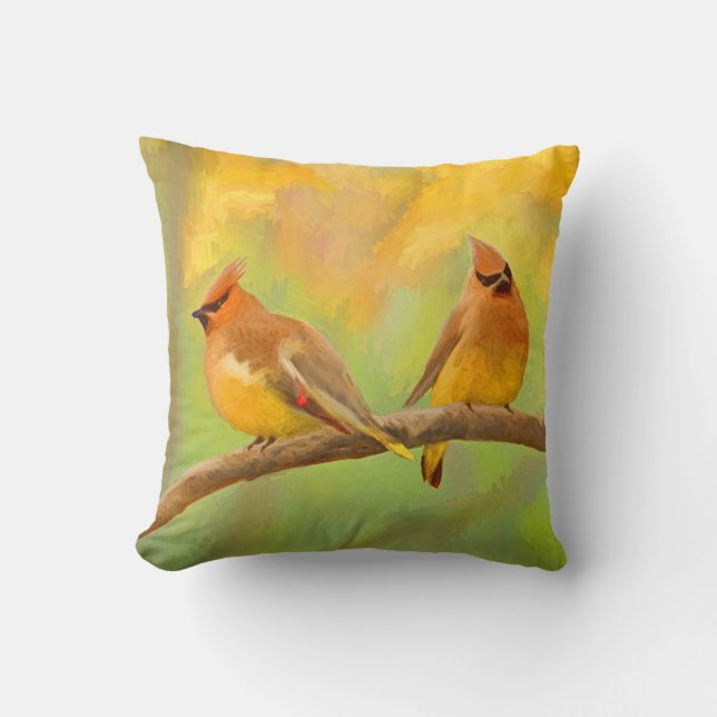 Coussin Peinture à cire de cèdre - jolie art original chie (Recto)