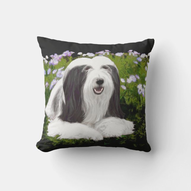 Coussin Peinture à collie à poils - Joli art original de c (Recto)