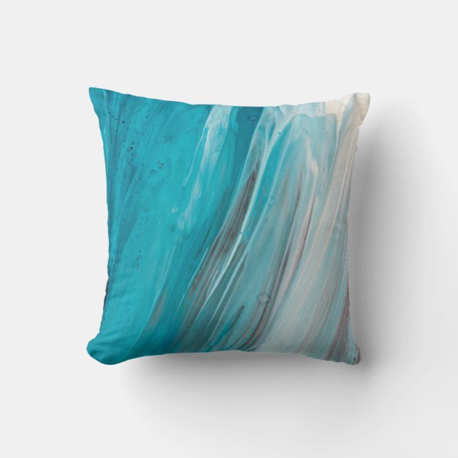 Coussin Peinture à la gouache dessinée à la main. Arrière- (Recto)