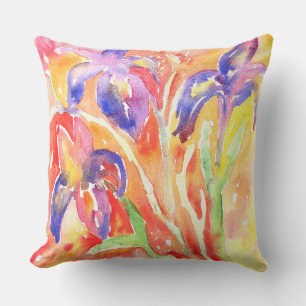 Coussin Peinture à l'aquarelle Iris