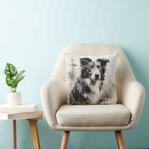 Coussin Peinture à l'encre de la nature canine