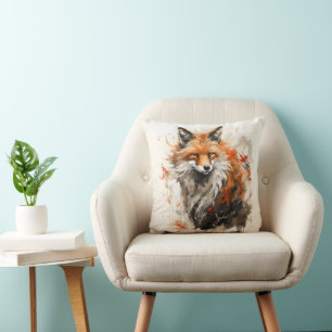 Coussin Peinture à l'encre de renard
