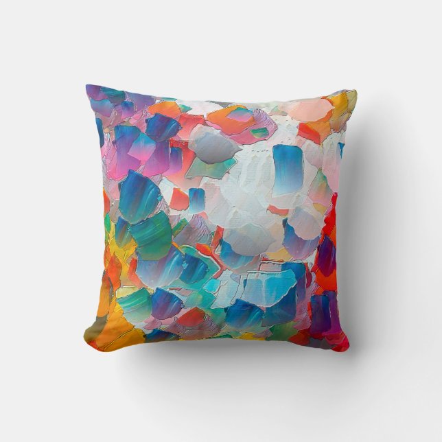 Coussin Peinture à l'huile abstraite. Cadre de conception  (Recto)