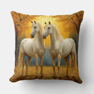 Coussin peinture à l'huile Chevaux reconnaissants