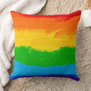 Coussin Peinture à l'huile Couleurs arc-en-ciel Gay Lesbia