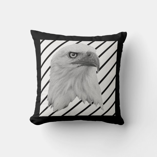 Coussin Peinture à l'huile d'aigle chauve, (Recto)