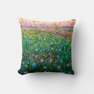 Coussin  peinture à l'huile de fleurs, belles fleurs de ch