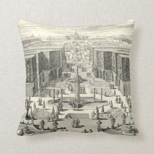 Coussin Peinture à l'huile des fontaines au jardin de