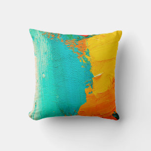 Coussin Peinture à l'huile dessinée à la main. arrière - p
