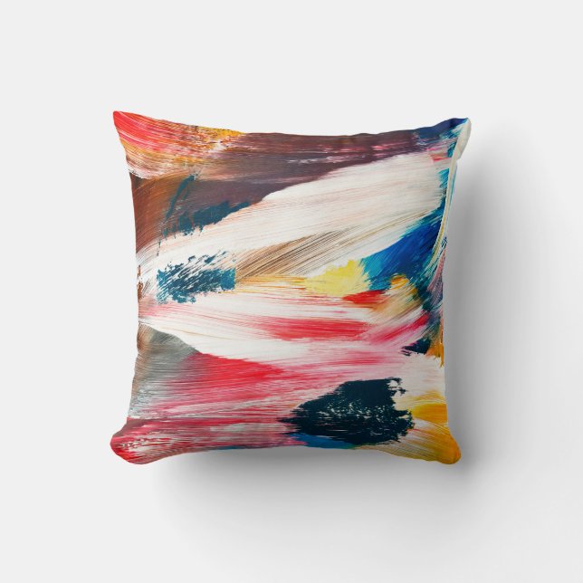 Coussin Peinture à l'huile dessinée à la main. arrière - p (Recto)