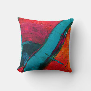 Coussin Peinture à l'huile dessinée à la main. arrière - p