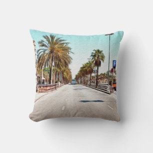 Coussin Peinture à l'huile. Imitation. Illustration. Rue l