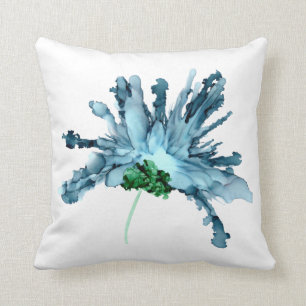 Coussin Peinture à nénuphars à barbe bleu - blanc/bleu