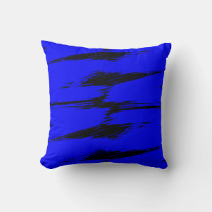 Coussin Peinture à pinceau bleu et noir