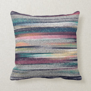 Coussin Peinture à pinceau de Parties scintillant dorée 