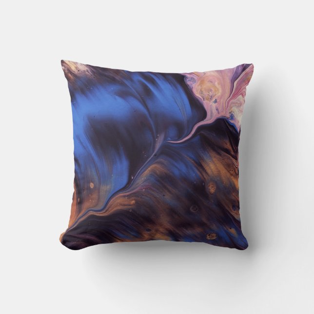 COUSSIN PEINTURE ABSTRAITE BLEUE ET BLANCHE (Recto)