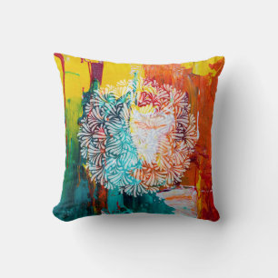 Coussin Peinture Abstraite colorée et audacieuse avec mand