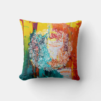 Coussin Peinture Abstraite colorée et audacieuse avec mand