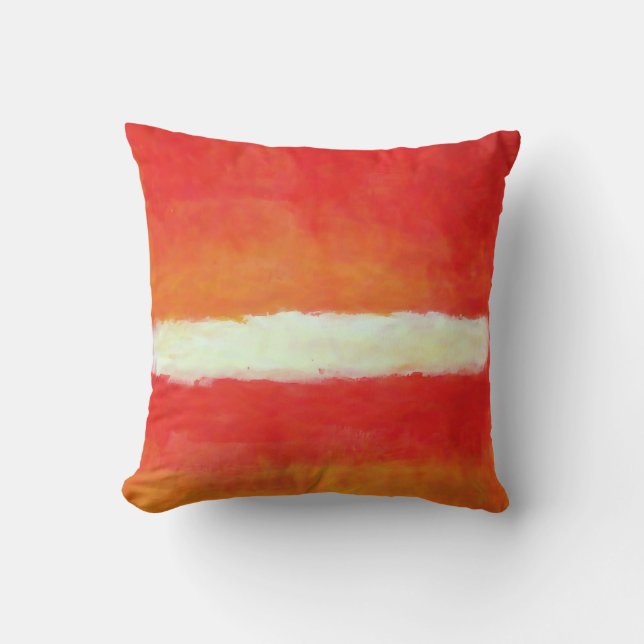 Coussin Peinture Abstraite couleur jaune rouge (Recto)