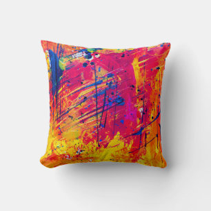 Coussin Peinture Abstraite couleur vive