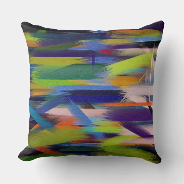 Coussin Peinture Abstraite Couleurs dynamiques #44 (Recto)