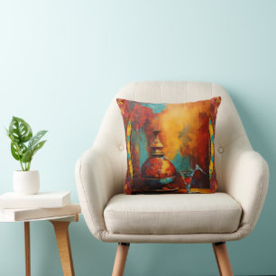 Coussin peinture abstraite d'art moderne