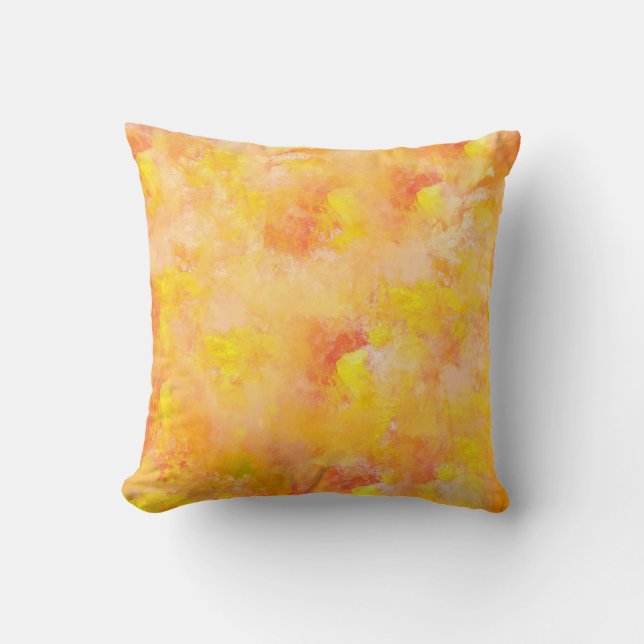 Coussin Peinture abstraite d'automne aux traits d'aquarell (Recto)