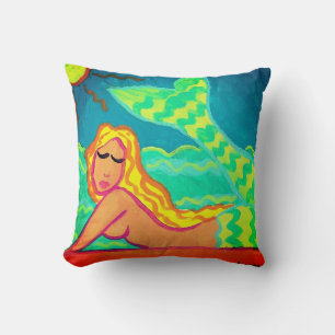 Coussin Peinture Abstraite de sirène