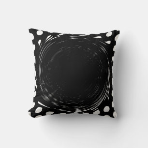 Coussin Peinture Abstraite en noir et blanc