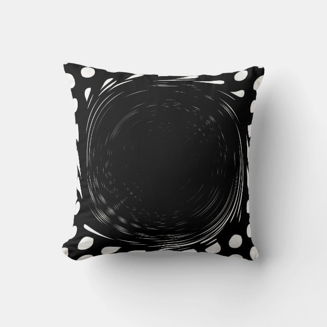 Coussin Peinture Abstraite en noir et blanc (Recto)