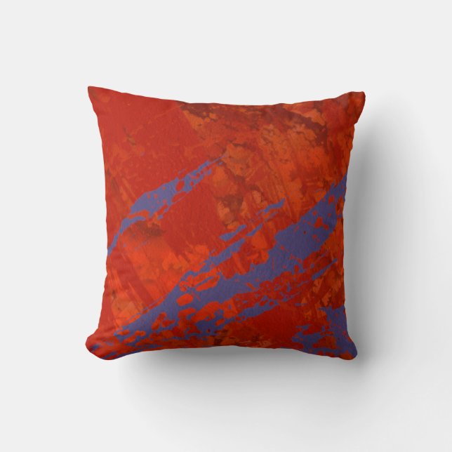Coussin Peinture Abstraite. Encre image artisanale. Art mo (Recto)