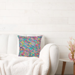 Coussin Peinture Abstraite esthétique arc-en-ciel