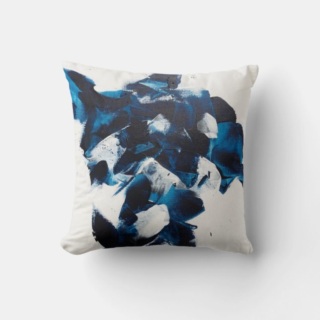 Coussin Peinture abstraite moderne Bleu (Recto)