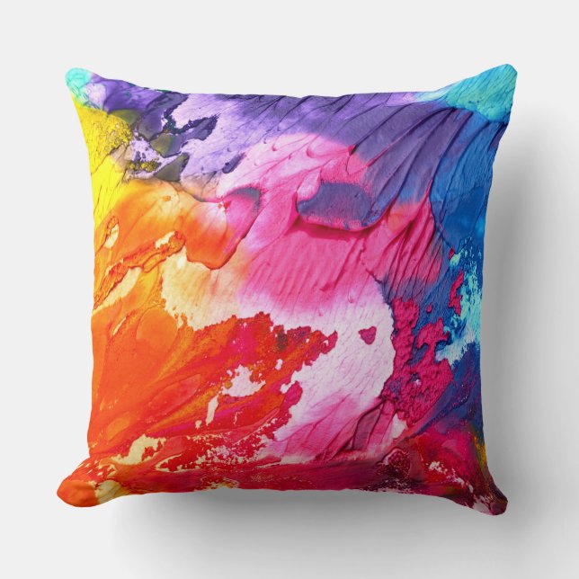 Coussin Peinture Abstraite moderne colorée (Recto)