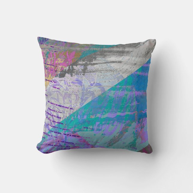 Coussin Peinture Abstraite moderne violet et grise (Recto)