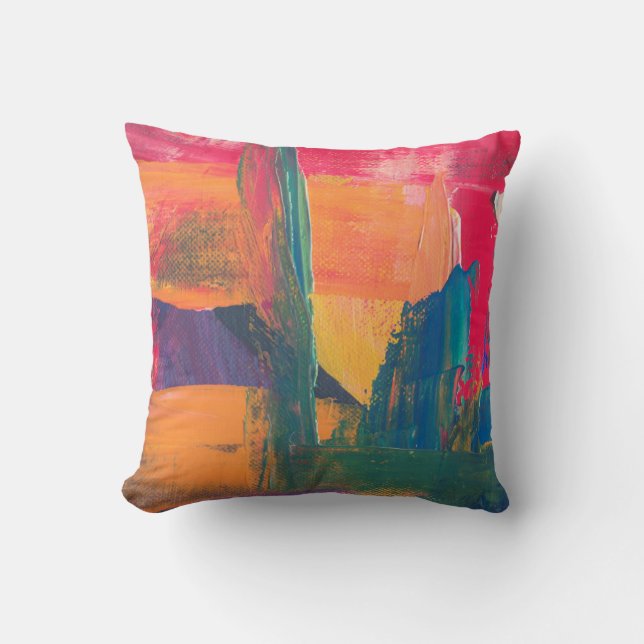 Coussin Peinture Abstraite multicolore  (Recto)
