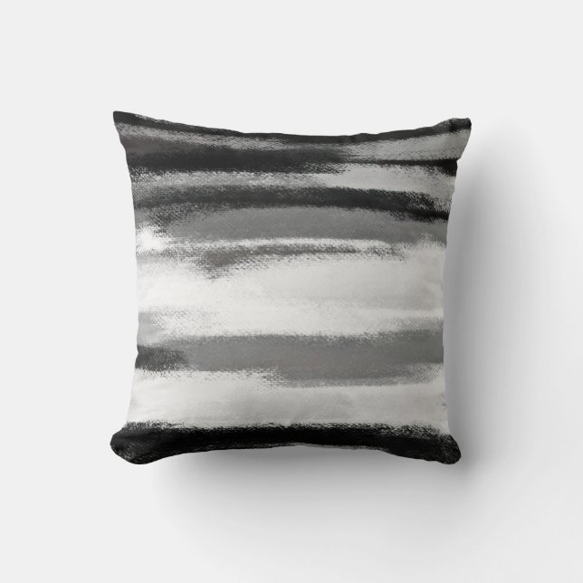 Coussin Peinture Abstraite | Noir et Blanc 53 (Recto)