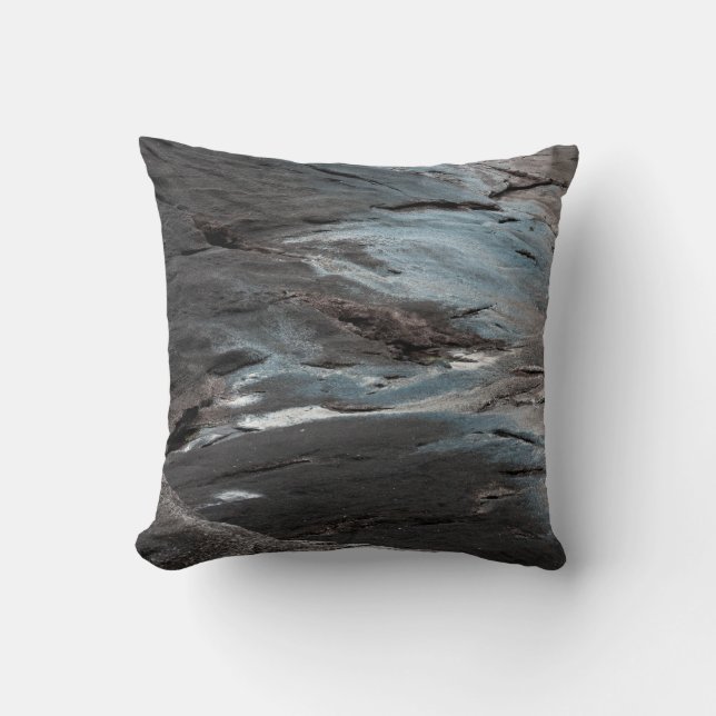 Coussin Peinture abstraite noire et grise (Recto)