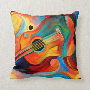 Coussin Peinture Abstraite sur le thème de la musique et 