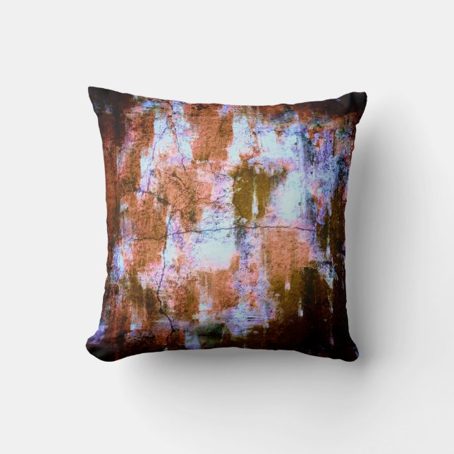 Coussin Peinture Abstraite sur mur de fissure ancienne (Recto)