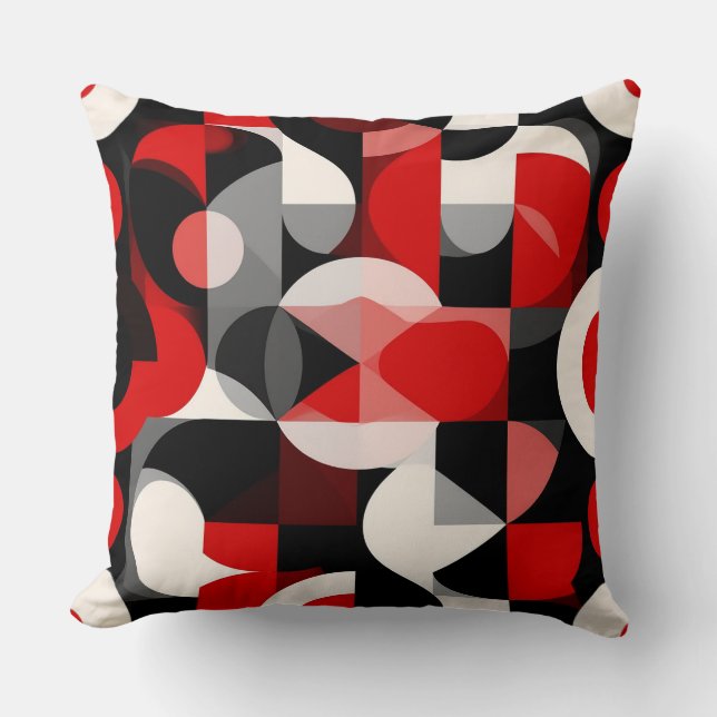 Coussin Peinture Abstraite Vibrante avec Formes Géométriqu (Recto)