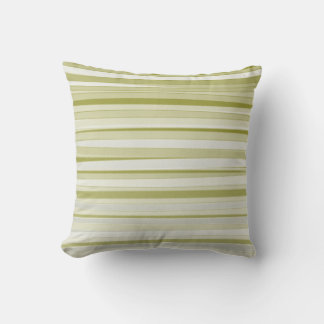 Coussin Peinture acrylique Abstraite rayée d'olive pâle
