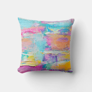 Coussin Peinture acrylique dessinée à la main. Arrière-gro