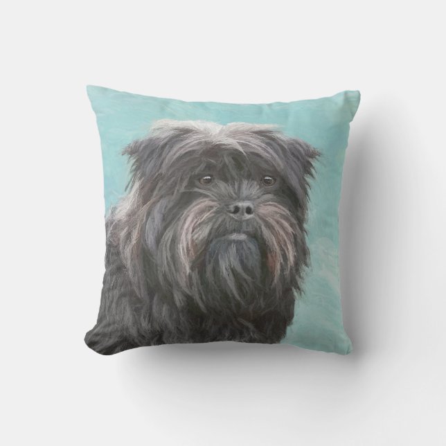 Coussin Peinture Affenpinscher - Joli art original chien (Recto)
