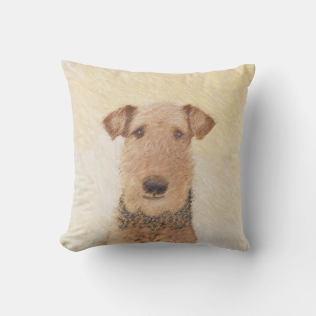 Coussin Peinture Airedale Terrier - Cute Original Art (Recto)