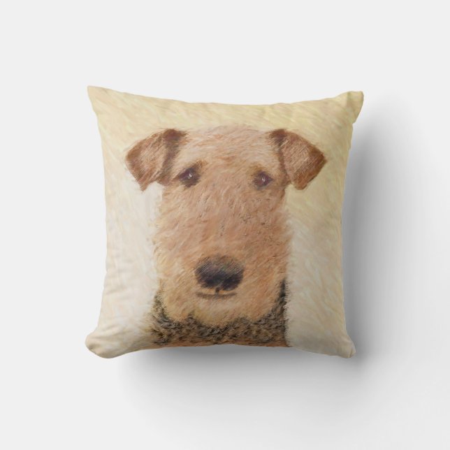 Coussin Peinture Airedale Terrier - Cute Original Art (Recto)