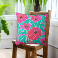Peinture Anémonique Motif rose & Aqua Floral