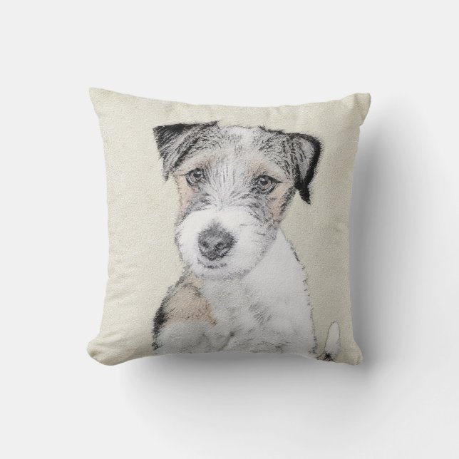 Coussin Peinture approximative de Russell Terrier - art (Recto)