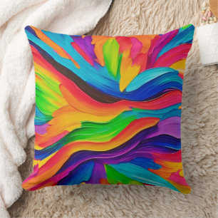 Coussin Peinture arc-en-ciel